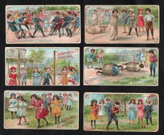 Victorian Children At Play Stollwerck 1899 Album Card Set 2 Vintage Game Toy