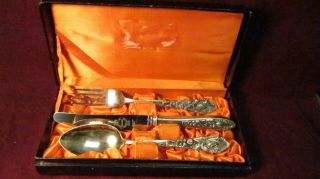 Vintage 800 Hd Silver Knife,  Fork & Spoon Box No Monogram