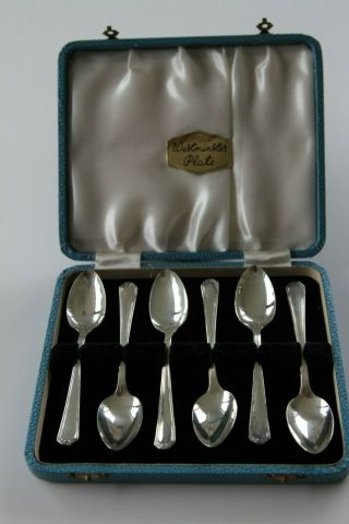 6 Vintage Westminster Silver Plate Tea/coffee Spoons Boxed