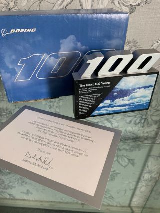 Boeing 100 Years Commemorative Plaque - Very Rare Staff Edition Paperweight