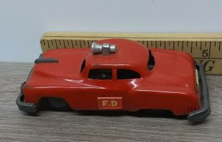 Vintage Japan Tin Friction Car Fire Chief Fd Toy Car