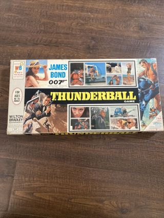 Vintage 1965 James Bond 007 Thunderball Board Game - Missing 1 Piece