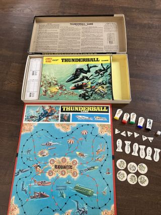 Vintage 1965 James Bond 007 Thunderball Board Game - Missing 1 Piece 3