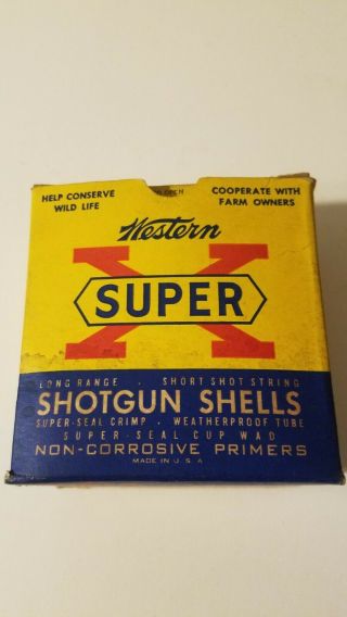 Vintage Western X Rare 16 Ga.  Shotgun Shell Box Seal Crimp Empty Box