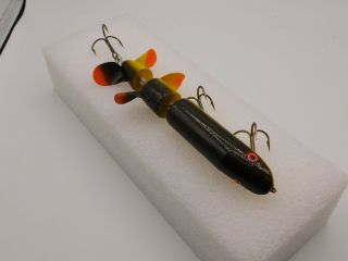 Vintage Double Jointed 7 " Wooden Jerk Bait Muskie And Pike Big Game Fishing Lure