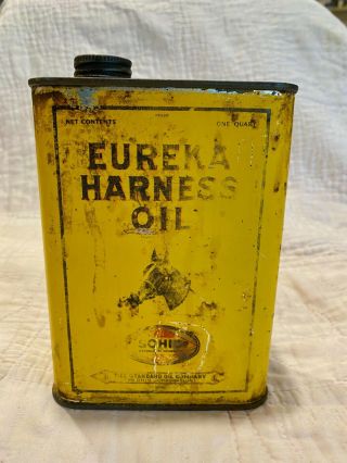 Eureka Harness Oil Sohio Standard Oil Ohio One Quart Vintage Can