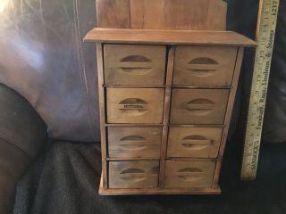 Vintage Antique Primitive Wooden 8 Drawer Spice Box /chest Price