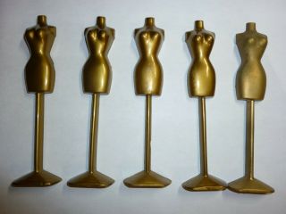 5 Vintage Miniature Gold Plastic Dress Form For Dawn Doll Clothing 5 1/4 Inch