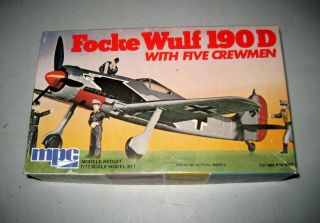 Vintage Mpc 1/72 Scale Focke Wulf 190d Model Kit