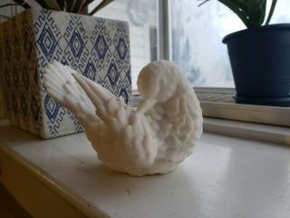 Vintage A Santini Italian White Alabaster Marble Dove Love Bird Figurine