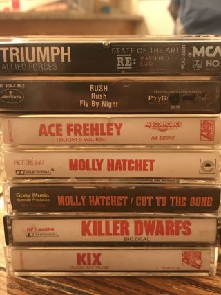 7x Vintage Rock N Roll Heavy Metal Hairband Cassette Tapes W/ Covers