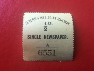 Severn & Wye Joint Railway: 1/2d Newspaper Parcel Stamp - Scarce