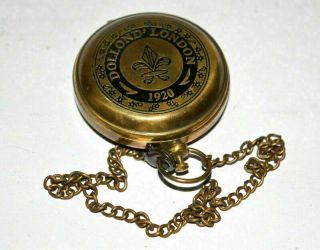 Nautical Antique Vintage Brass Maritime Dollond London Push Button 2 " Compass