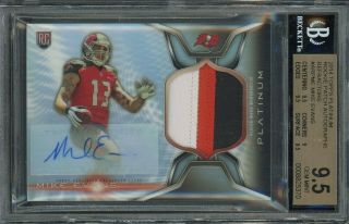 2014 - 15 Topps Platinum Rookie Patch Auto Refractor Mike Evans Bgs Gem 9.  5/9 Rpa