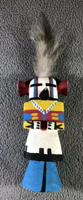 Vintage Hopi Pueblo Indian Stiff Arm Kachina Doll Cottonwood Smaller 6.  5 Inches
