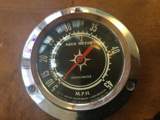 Vintage Aqua Meter 5 - 45 Mph Boat Marine Speedometer Patent Pending