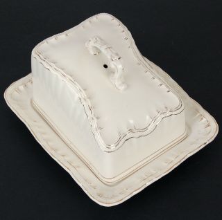 Antique Franz Anton Mehlem Covered Cheese Butter Dish C1900 Bonn Germany