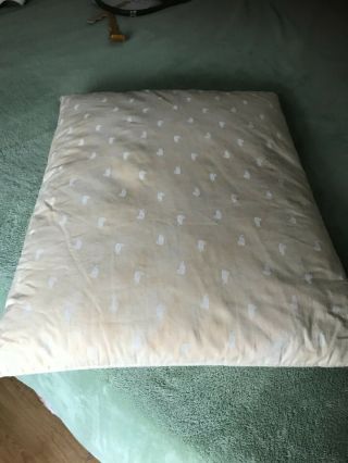 Vtg Feather Down Bed Pillow 16 X 24 Feather Ticking With Duck Print
