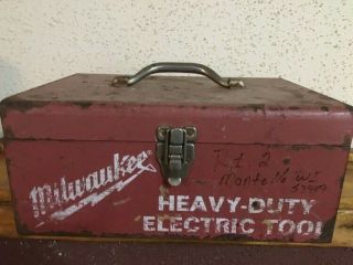 Vintage Milwaukee Heavy Duty Electric Metal Tool Box (empty)