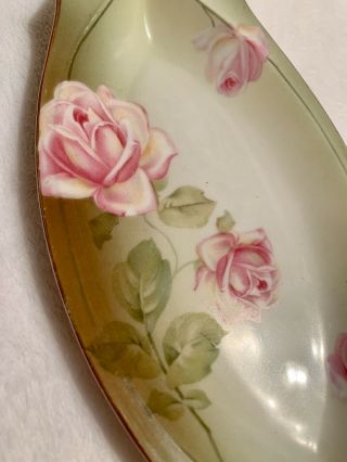 Vintage RS Tillowitz Silesia Hand Painted Porcelain Celery/Relish Dish Circ 1930 2