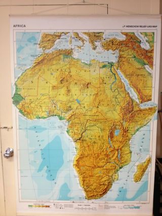 Karl Wenschow Large Wall Map Of Africa 58 By 39