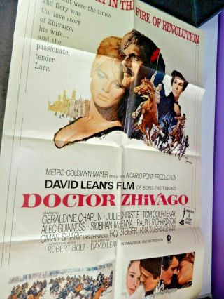 Doctor Zhivago 1971 Vintage One Sheet Movie Poster 27x41 Omar Sharif