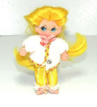 Vintage Ideal 5 " Flatsy Doll Yellow Hair Glasses Clothes