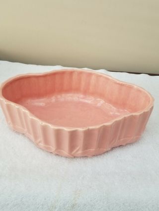 Vintage Mccoy Pottery Planter Pink Oblong Oval Usa