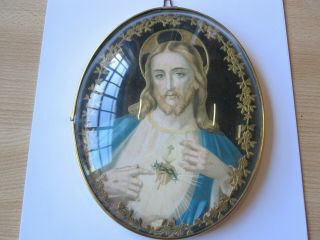 Beautifull Antique Ex Voto Off The Holy Jezus / Holy Hart