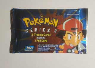 Vintage Topps Pokemon " Series 2 " Booster Pack (pack & Artwork Pictured)