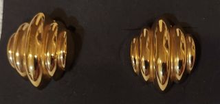 Vintage Signed Christian Dior Gold Tone Clip Earrings