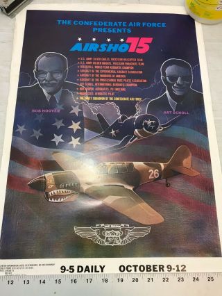 Confederate Air Force Poster Ghost Squadron Caf 1975 Airsho Flyer Air Fiesta Rgv