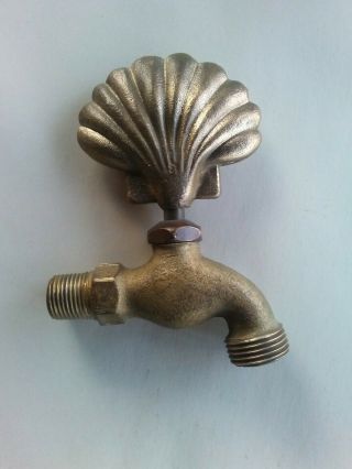 Vintage Solid Brass Spigot Faucet - Shell Design