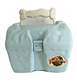Vintage The Flintstones Powder Blue Bone Handle Plastic Lunch Box Made In Usa