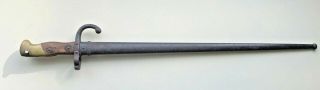 Antique 1877 French Gras Sword Bayonet And Scabbard Engraved Match 