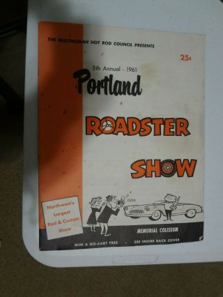 1961 Fifth Annual Portland Roadster Show Program,  Hot Rod,  Dragster,  Classics