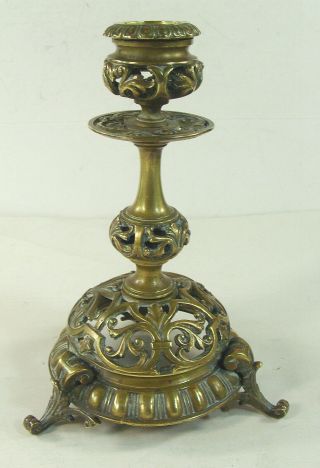 Vintage Brass Ornate Candle Holder 6 1/2 "
