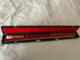 Vintage Pool Cue Stick,  Vg,  With Hard Case