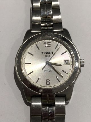 Vintage Tissot 1853 Pr50 Stainless Steel Mens Quartz Watch 486