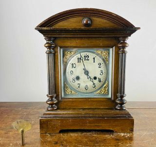 Antique Mantel Clock With 8 Day Quarter Chime By Cb Badische Uhrenfabrik Germany