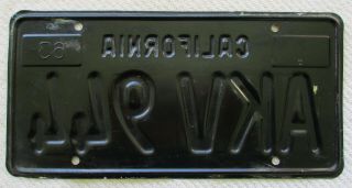 1963 California Passenger License Plate AKV 944 2