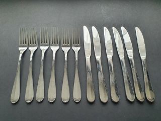 12 Vintage British Airways Cutlery Stainless Steel Knives & Forks