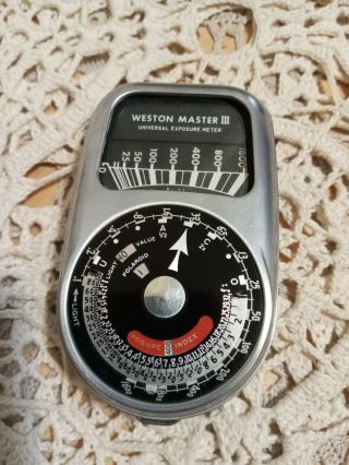 Vintage Weston Master Iii Universal Exposure Meter Photography Light Meter