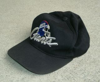 Vintage York Giants NAVY BLUE WHITE SCRIPT Baseball Cap Hat Snapback 2