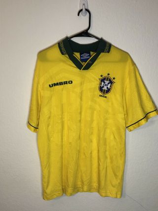 Vintage Men’s Rare Umbro Brazil Soccer Jersey Size Large