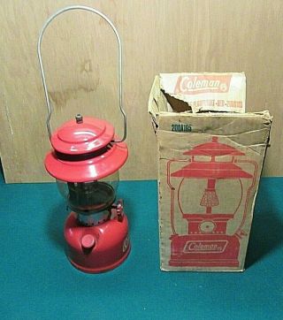 Vintage Coleman 200a195 Red Kerosene Single Mantle Lantern