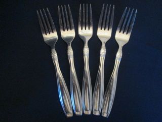 Set 5 Dinner Forks Vintage Oneida Stainless: Vista Pattern: Lovely