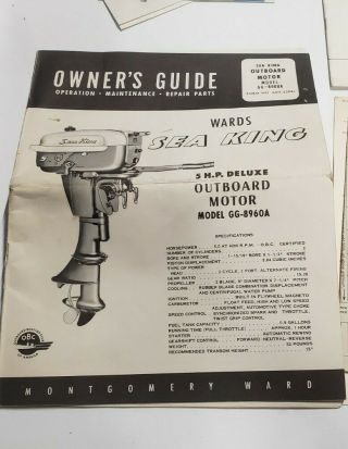 Vintage Wards Sea King 5 Hp Deluxe Outboard Motor Owner 