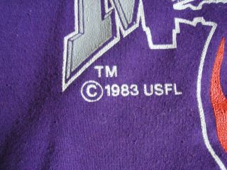 Vintage PITTSBURGH MAULERS T - SHIRT Trademarked USFL by Logo 7 Purple Size Med 3