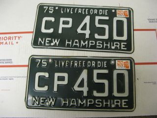 1975 75 1979 79 Hampshire Nh License Plate Cp450 Live Or Die Pair